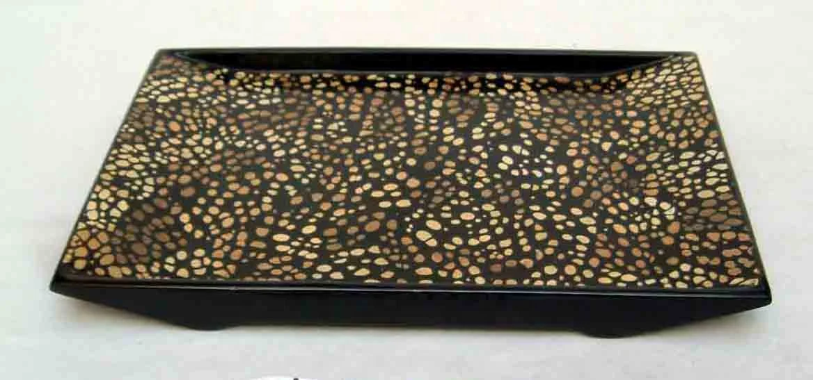 Rectangular egg-cell lacquer tray, handmade tray from Vietnam, for home-decor, tableware, kitchenware.