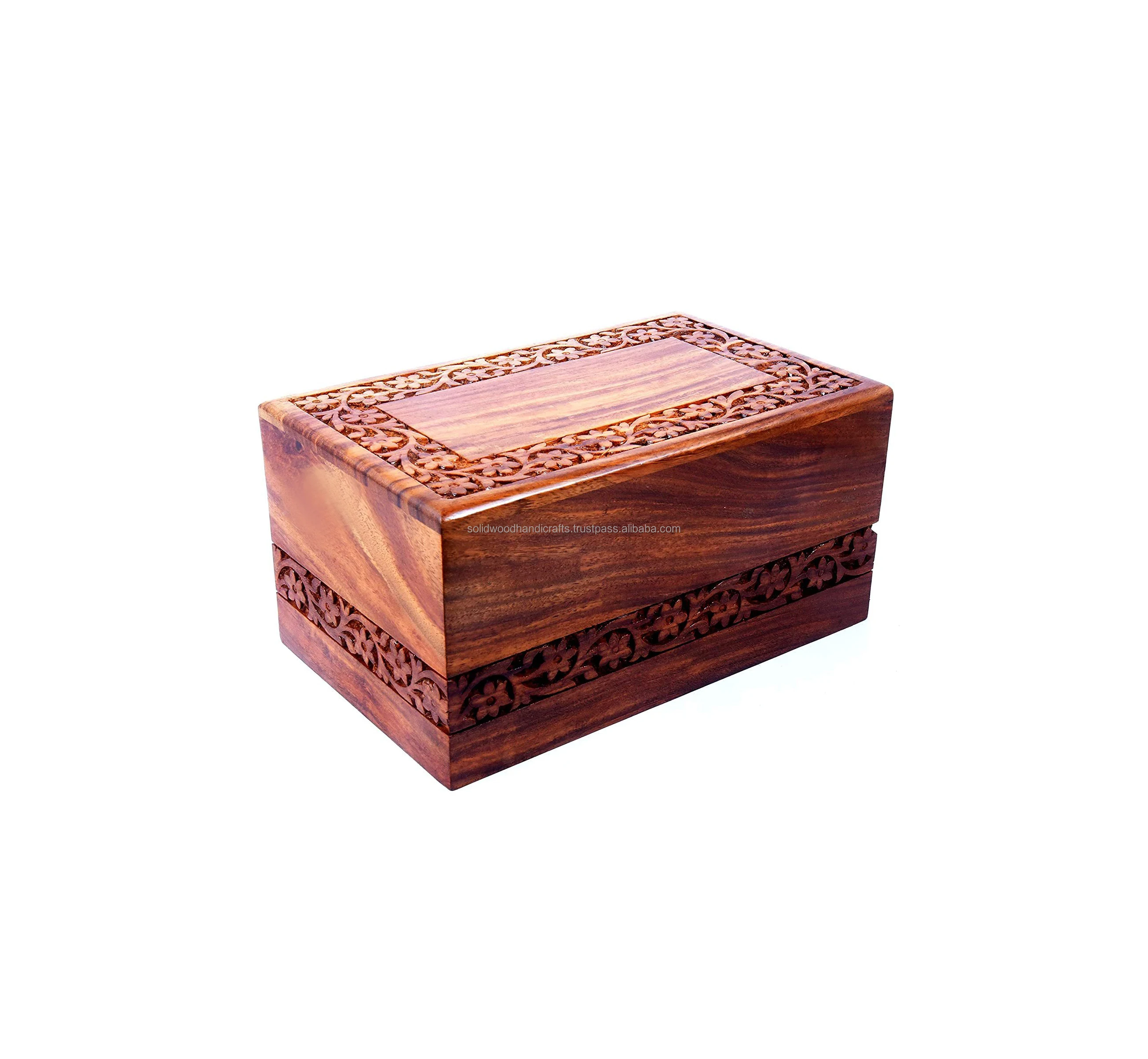 Hand Carved Wooden Urn Box For Adult Ashes Wood Cremation Urns For Male and Female Decorative Urns Funeral Urns At Low Price