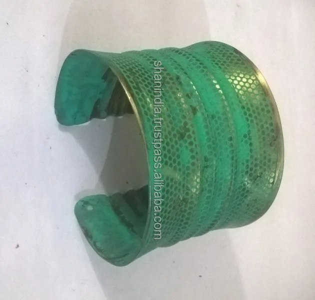 High Quality Handmade partywear Fashion Metal cuff Blue Enamel Partywear metal cuffs Brass cufflinks