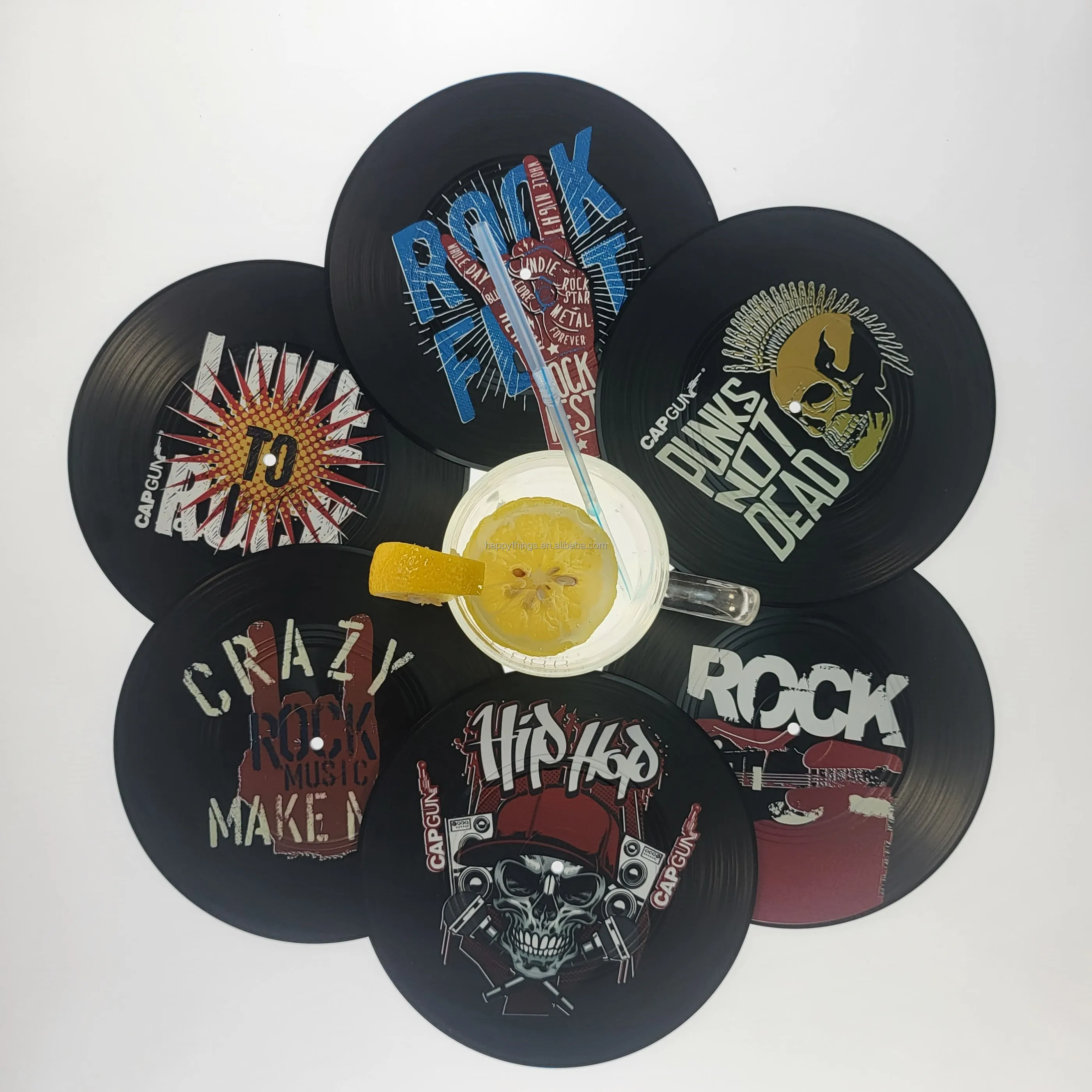 Причудливый Рождественский подарок, 6 шт., 7 дюймов, пластиковые виниловые салфетки для обеденного стола