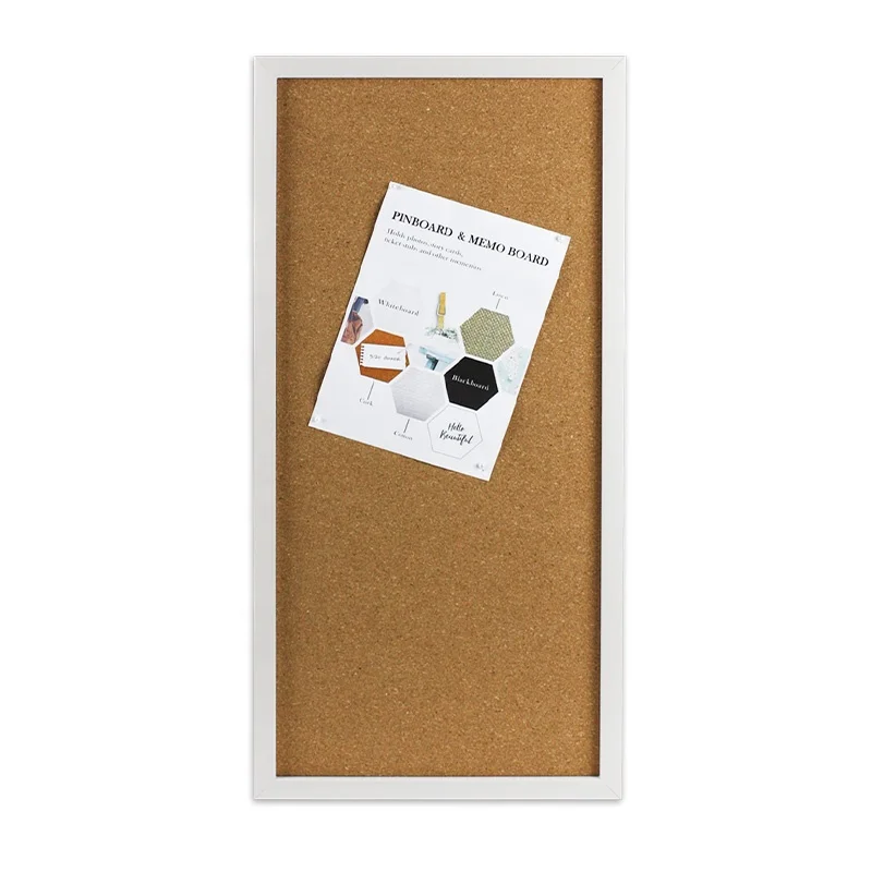 WPC Frame Cork Noticeboard With Push Pins And Hook