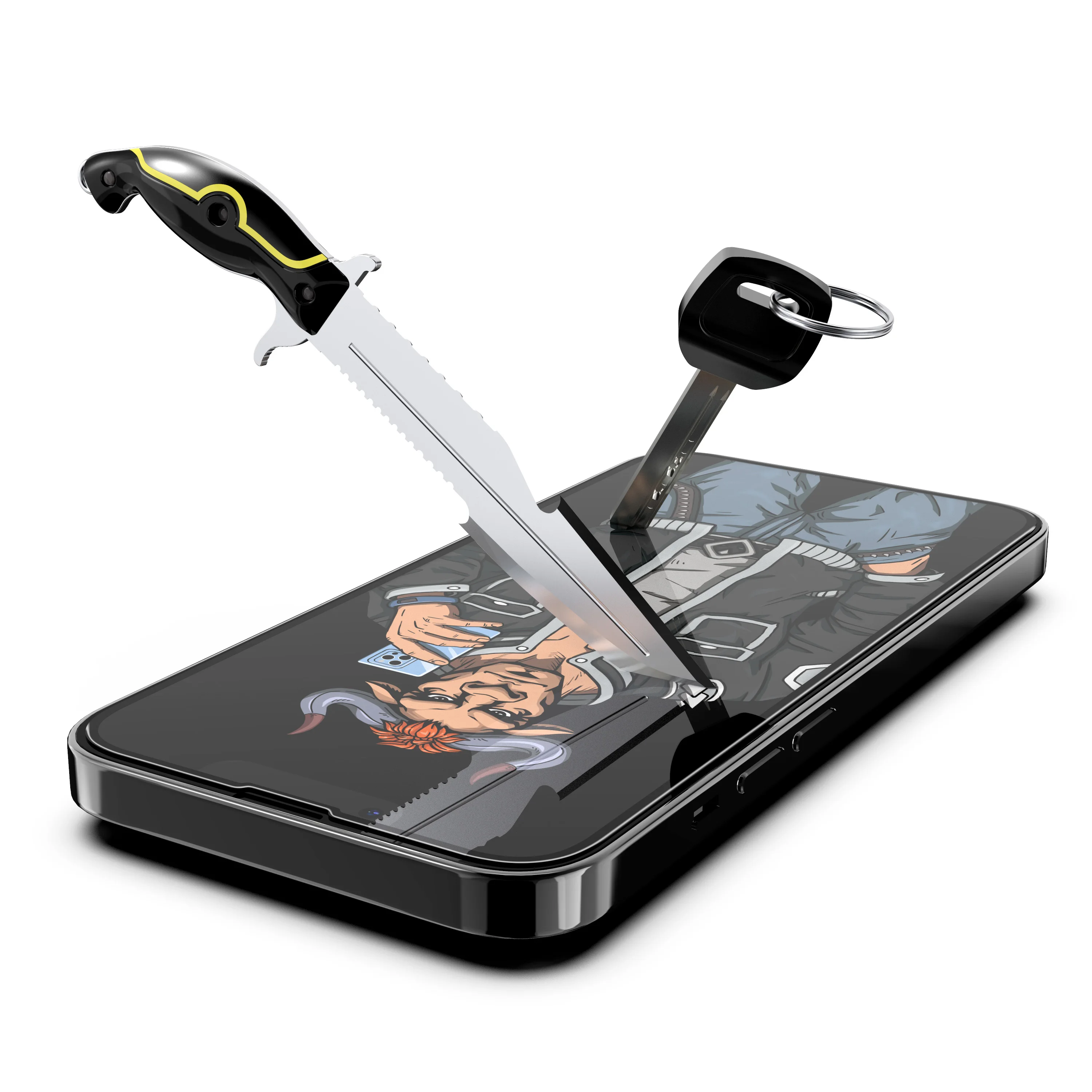 Factory wholesale 5D Full Cover ESD four strong Anti static tempered glass with dustproof net for iPhone 13 Pro Screen Protector