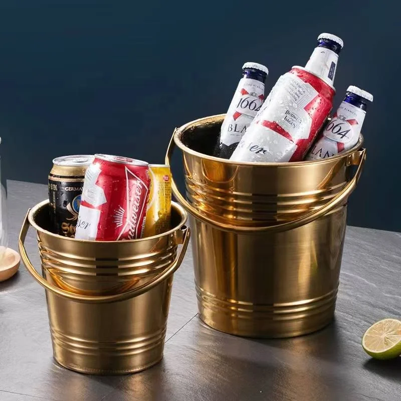 mini shape delicate high quality stainless steel ice bucket for one bottle