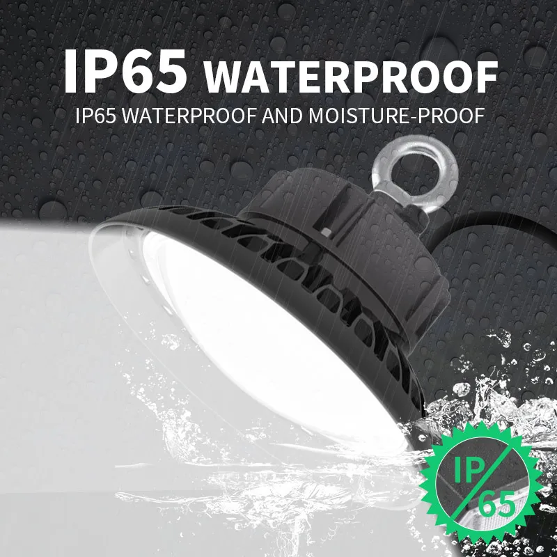 Highbay 100w 150w 200w 240w Commercial & Industrial Dip Dimmable Hi Bay Indoor Warehouse Factory Fixture UFO Led High Bay Lights
