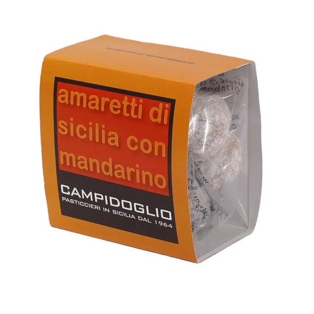 Top quality biscuits made in Sicily  tangerine flavored with almonds in box 8pcs  240g  for export