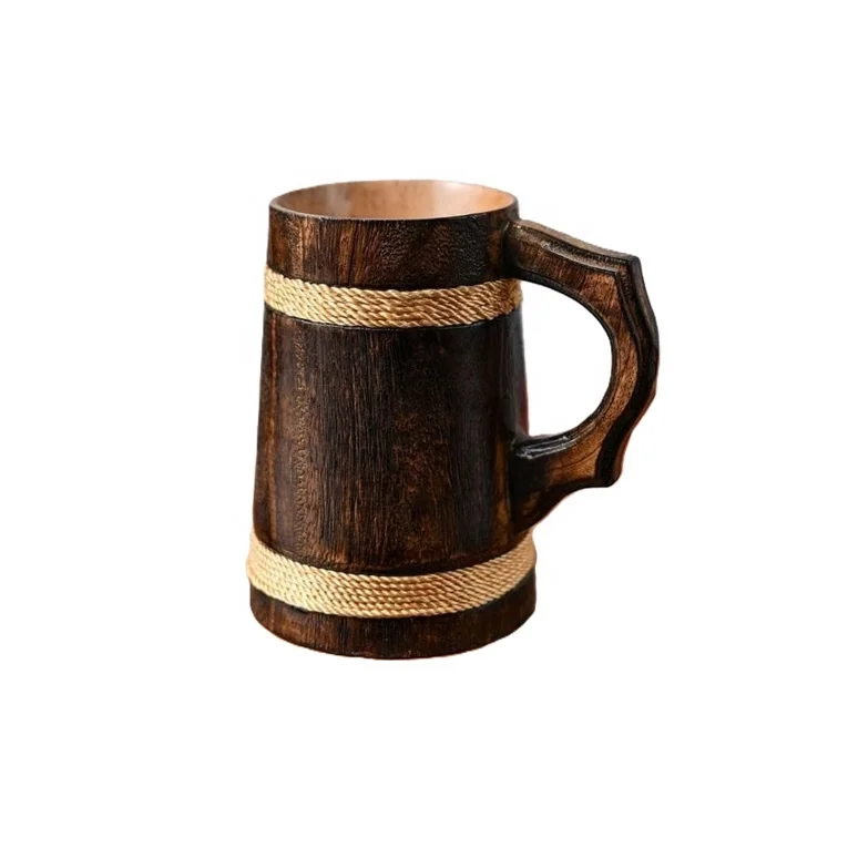 Best Selling Eco-Friendly Wooden Tankard Natural Wood Mug/Cup for Business Gifts Christmas Travel Mug Fathers Day Gift
