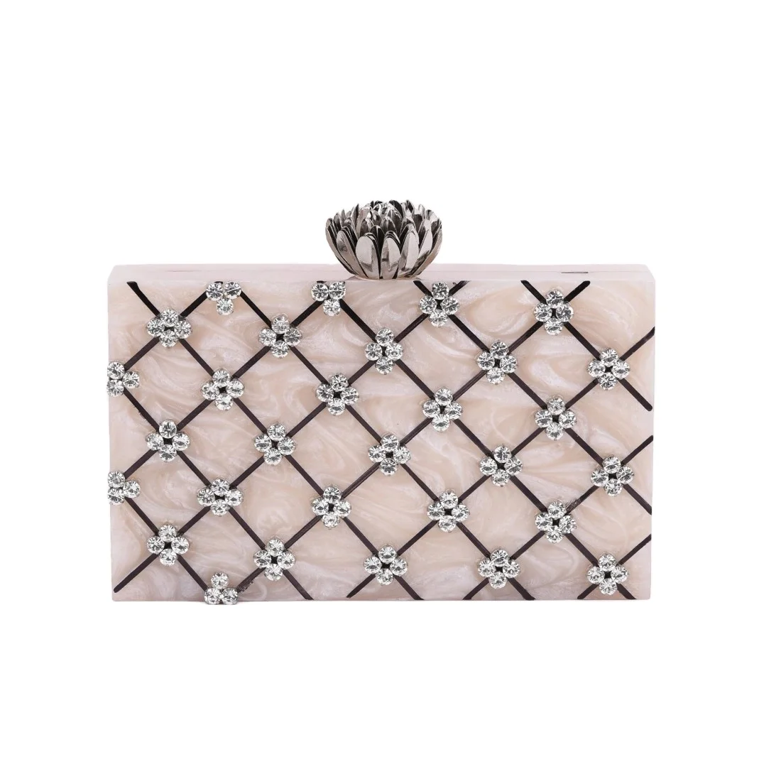 High quality good price resin made Blue color handmade clutch Purse beg for ladies