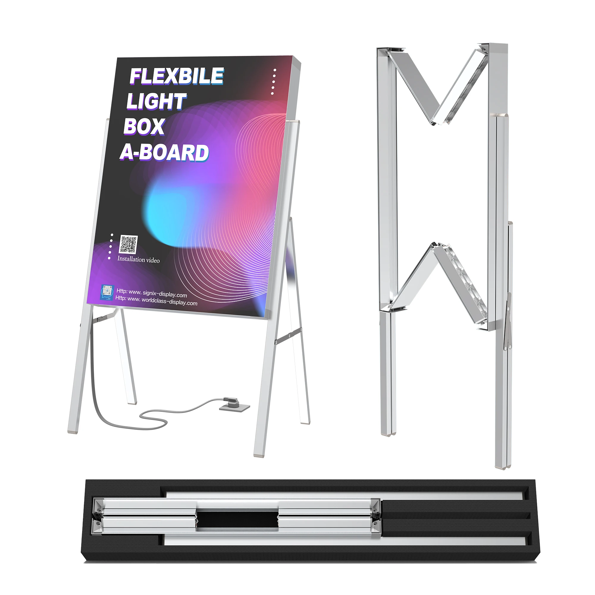 Новый гибкий одиночный светодиодный Лайтбокс для рекламы алюминиевая рамка световой короб плата среднего размера 60*85