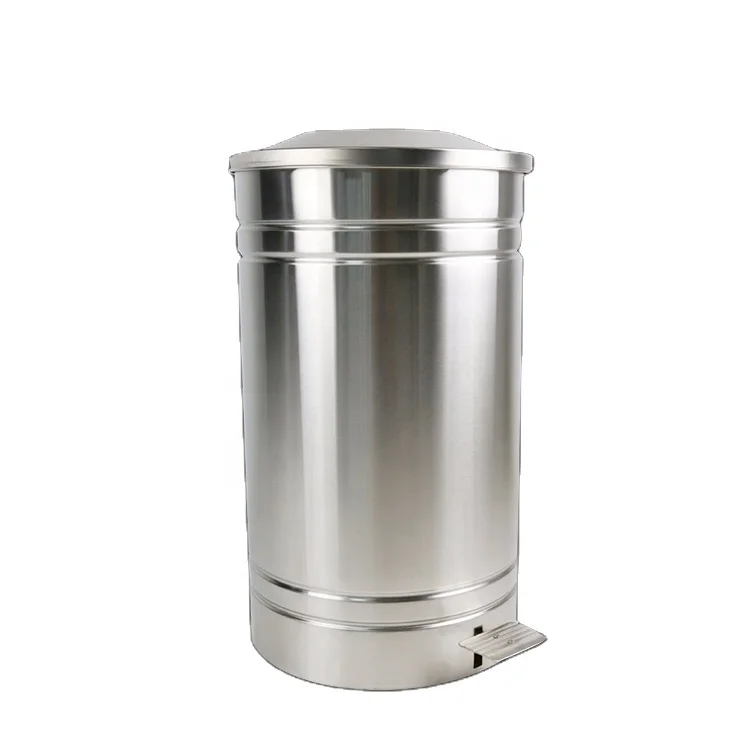 Stainless Steel Metal Round Step Pedal Garbage Bin Trash Can