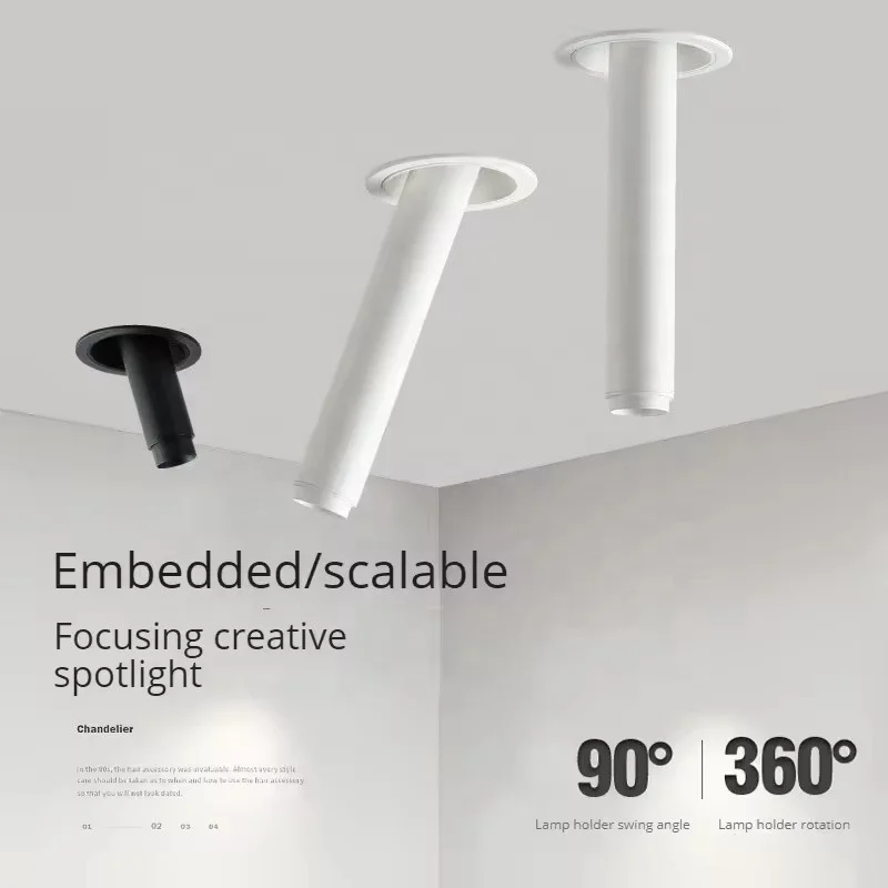 Living Room 7W Follow Anti Glare Spot Light Frame Long Tube Decorative Led Light Spot Led Ceiling Recessed Spot Lights