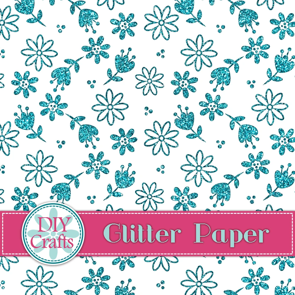 Newest Flower Flora  pattern glitter paper good quality Multi-color card stock for Crafts