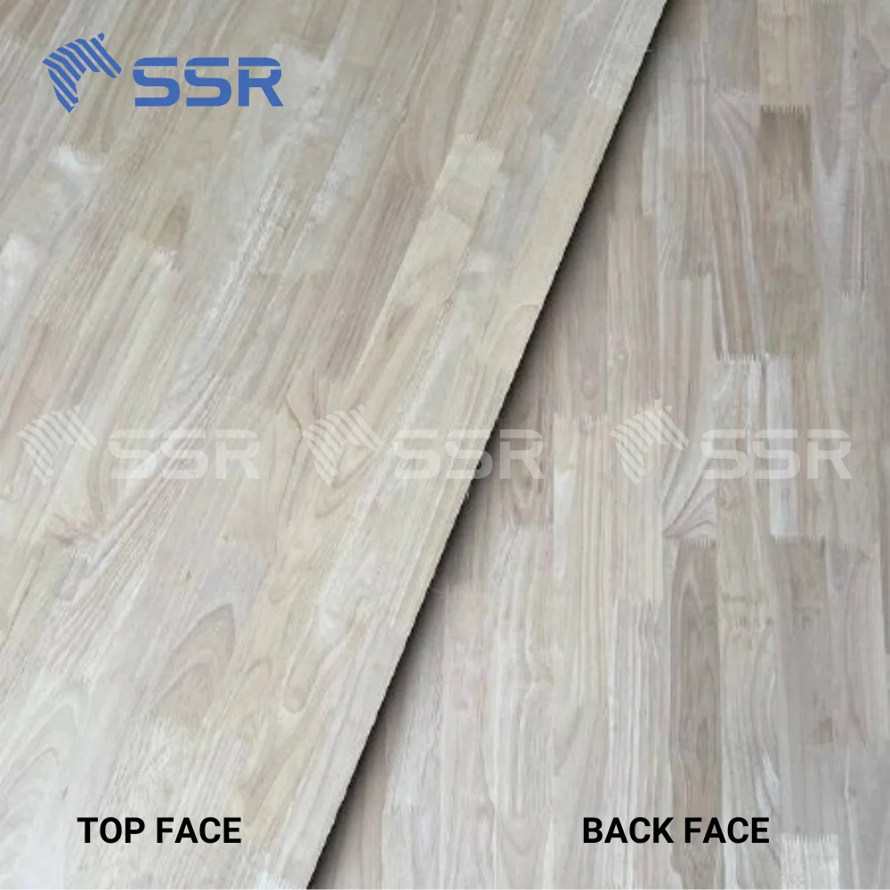 SSR VINA - Sustainable Unfinish Hevea Butcher Block Countertops Thickness 1.5 Inches for DIY Island/Kitchen Countertops