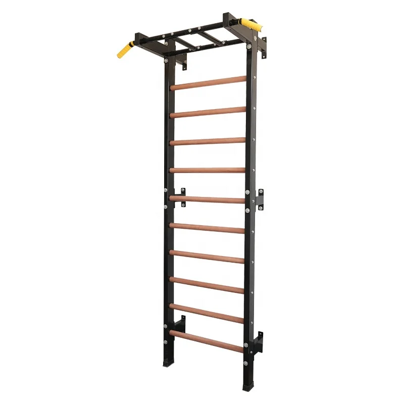 Steel Body Stretching Wooden Stall Bar Gymnastics Wood Stall Bar Wall Bars Gym Ladder Swedish Ladder