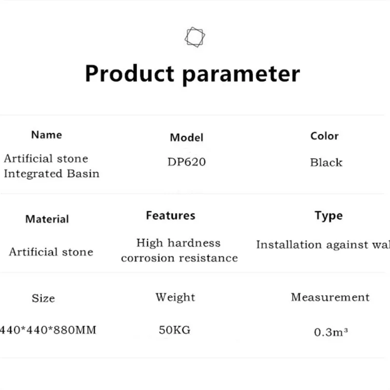 China factory matte black freestanding bathroom pedestal basin artificial stone cylinder sink wash basin