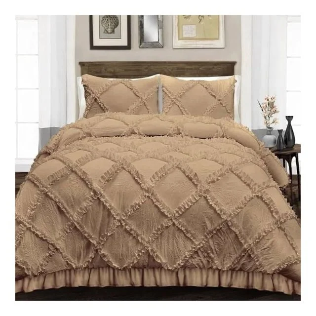 Indian Wholesale Customizable Bedding 1000tc Egyptian Cotton Soft Embroidered Flat & Fitted Sheet Pillowcases Embroidery Bed Set