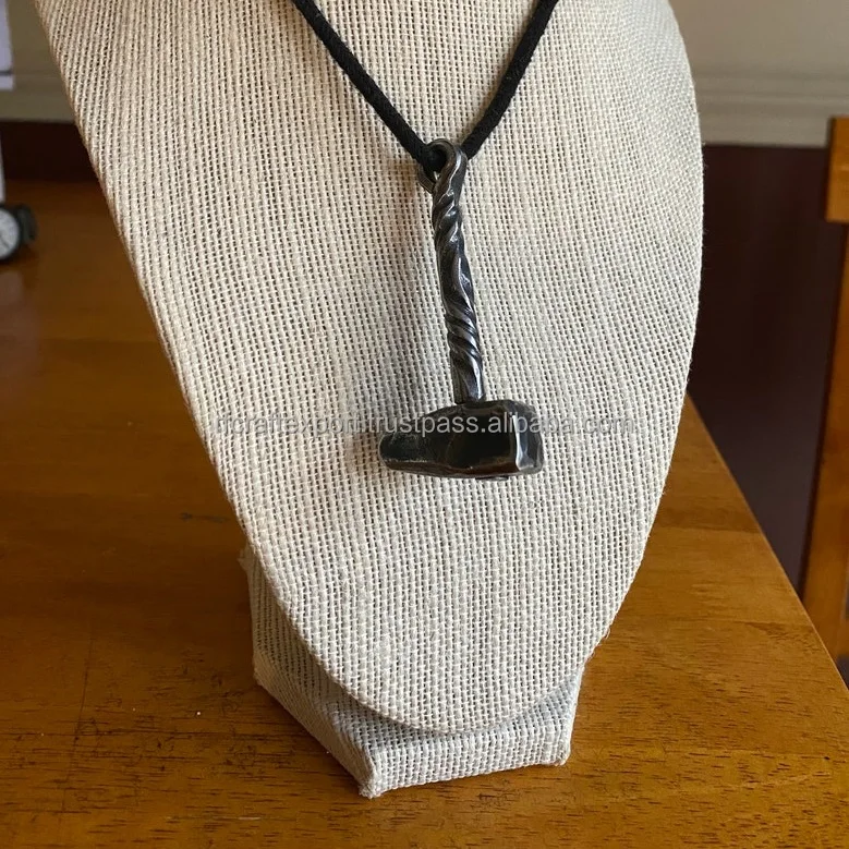 Handmade Forged Iron Handmade Viking Heavy Thor Hammer Hunting Tool Pendant Male Jewelry by rf crafts