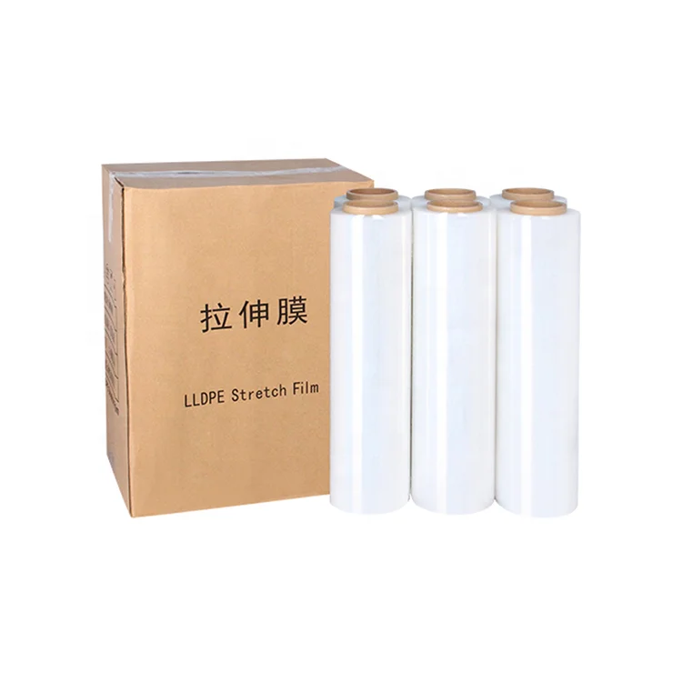 Best Selling jumbo roll lldpe 23 microns 17mic 500mm pe stretch film foil for machine