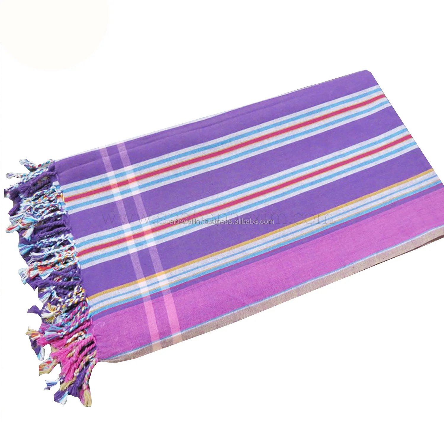 Square  Beach Embroidered Towel Kenyan Sarong Kikoy with Different Styles Multi Striped Kikoy Beach Towels from Indian Supplier