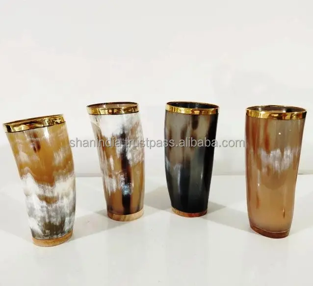 High quality hand finished natural Viking Drinking horn Beer Glass