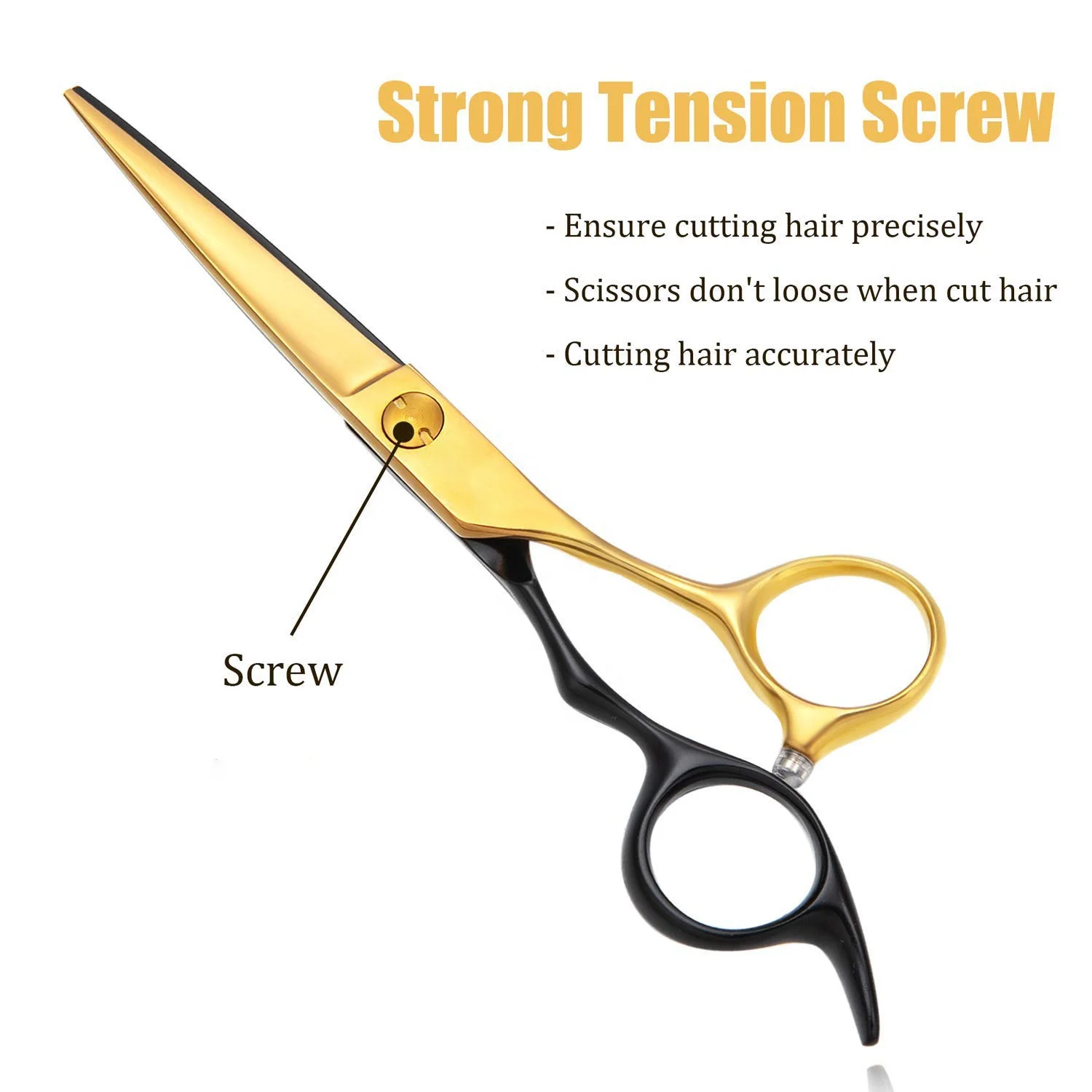 Красивый новейший дизайн профессиональных парикмахерских ножниц и черного золотого цвета.