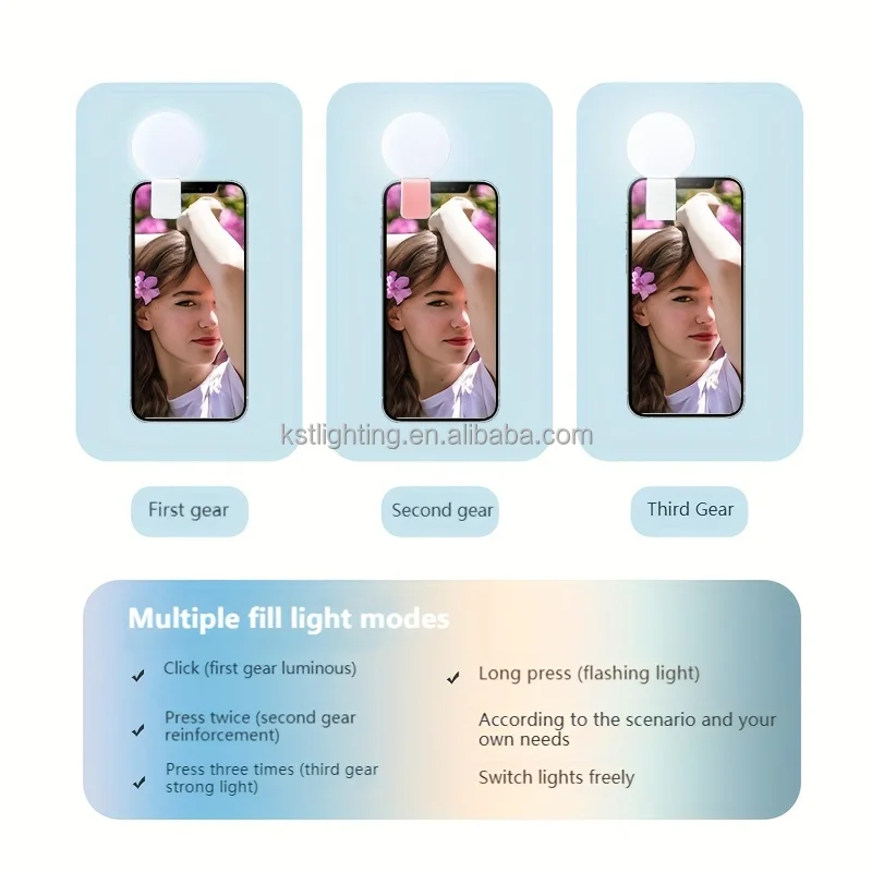 Wholesale Mini Clip on Ring Light Black Customized logo Colorful Usb Rechargeable Selfie Mobile Phone Led Fill Light