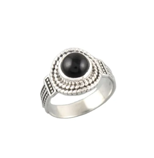 Hot Selling Natural Black Onyx 925 Sterling Silver Handmade Gemstone Ring Wholesale Price Available In All Shape And Size