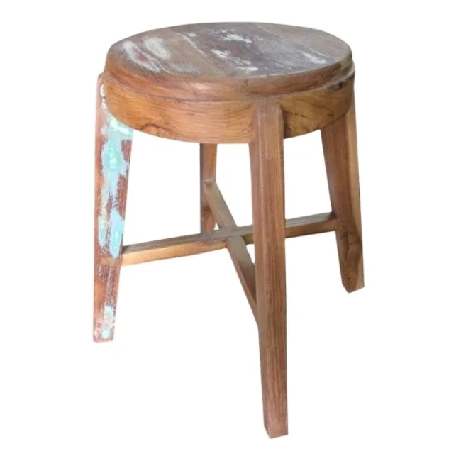 Industrial & vintage Living Room Furniture Hot Selling Home Use reclaimed solid wood small round stool