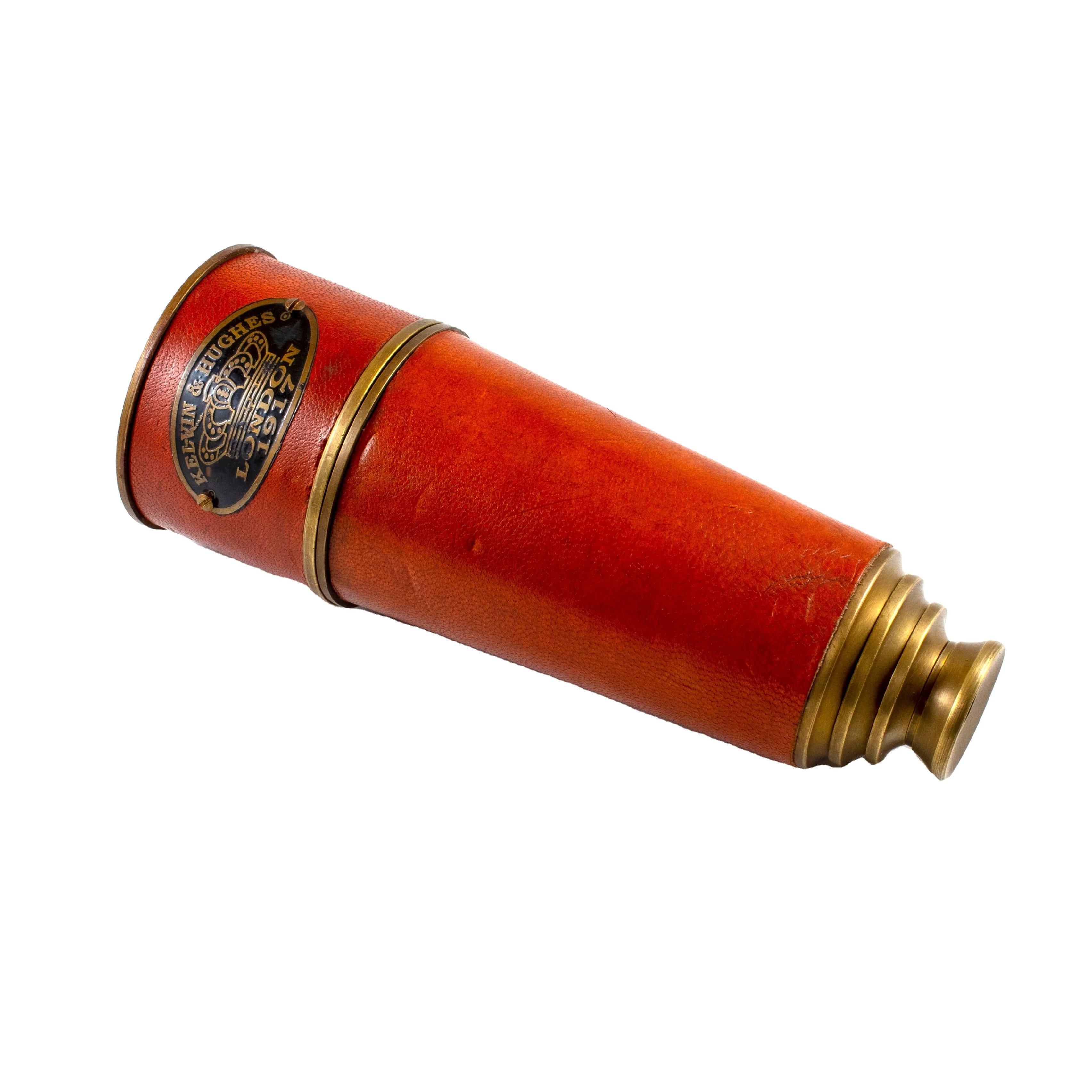 brass antique style classic decor monocular nautical telescope wooden box leather