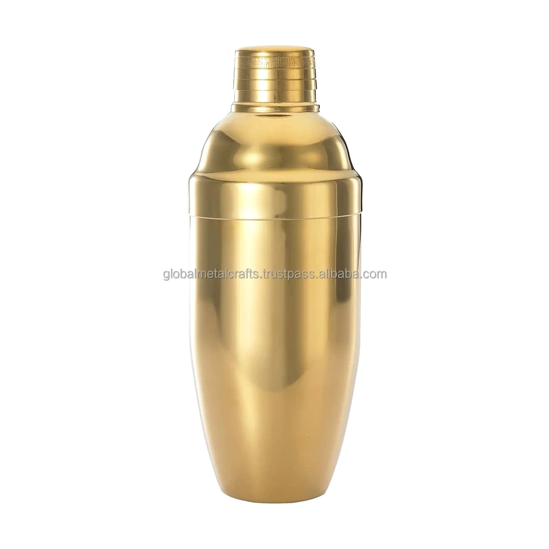 custom stainless steel gold cocktail Martini Shaker with inbuit Strainer for Bartending and Home Bar Accessories and Tools,