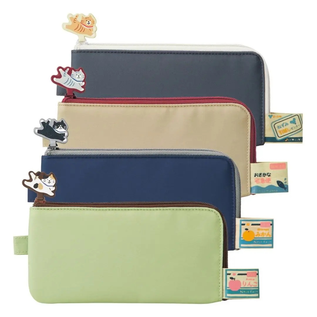 LIHITLAB Cute Japanese Cat Design Kawaii Pencil Case School Stationery & Office Supplies Gift for Cat Lovers in Bulk Orders