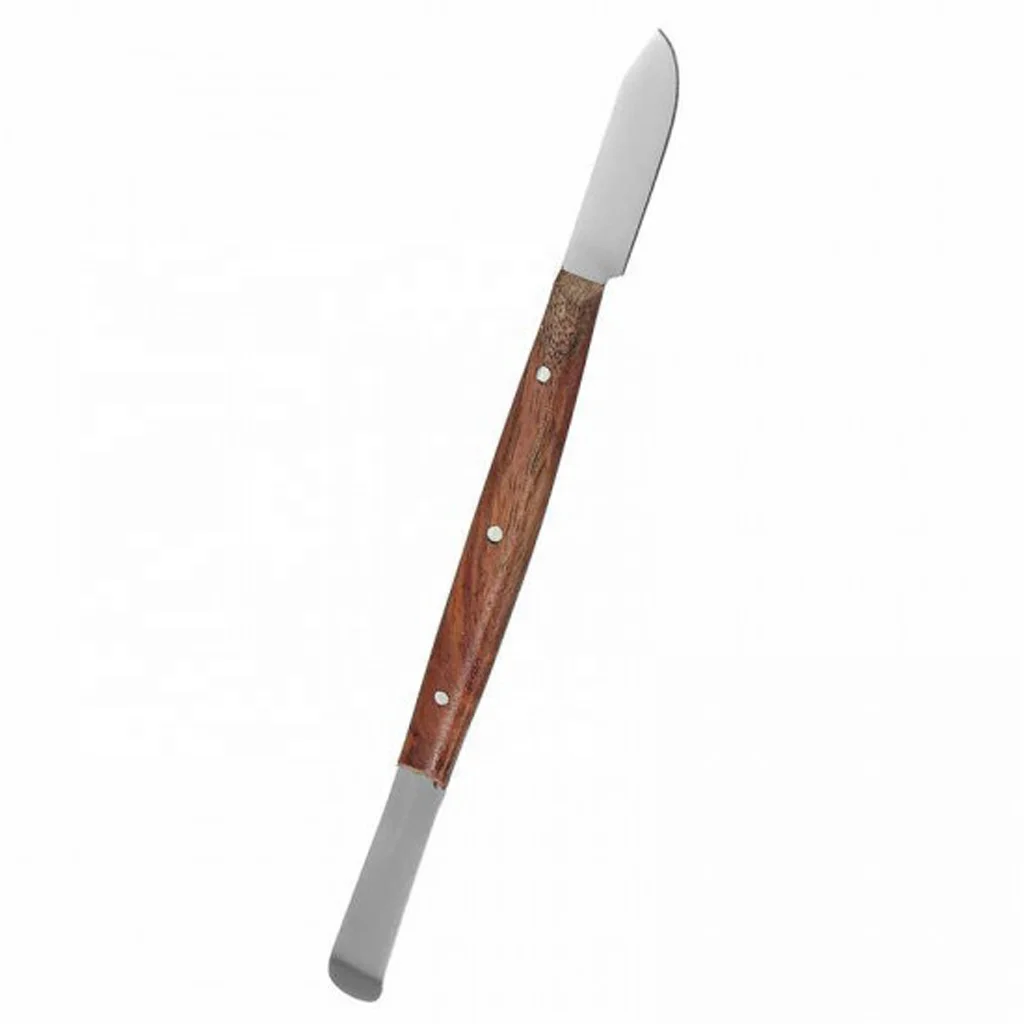 Dental Laboratory Instruments Lessman Wax Knife Stainless Steel Blades Wooden Handle Dental Wax Knives Plaster Mixing Spatula