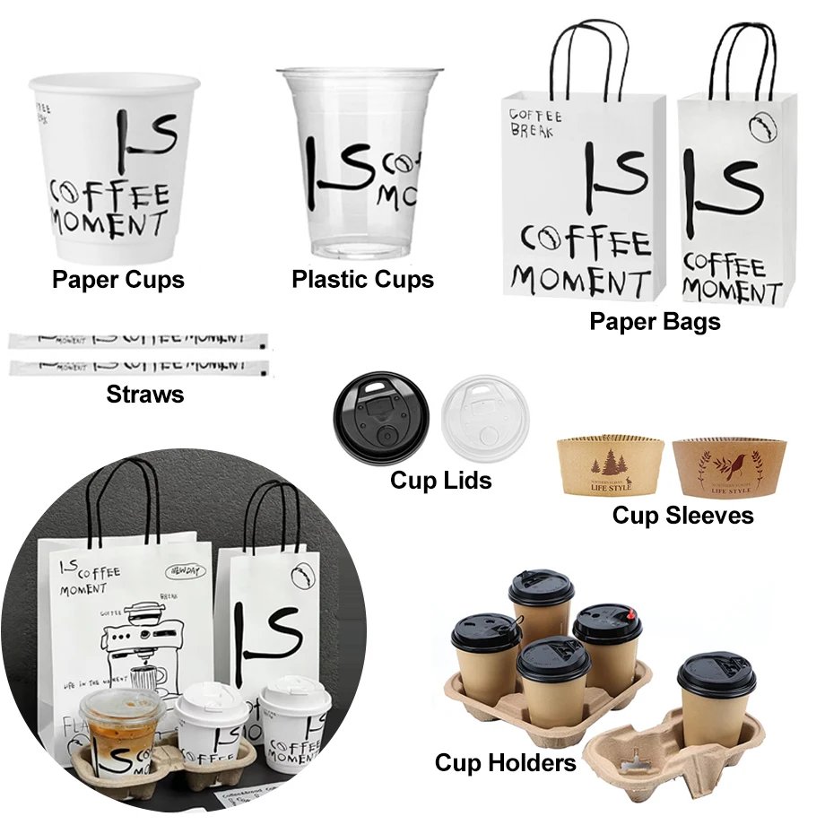 Bio Custom Printing Logo Coated Double Wall Ripple Wall Paper Cup Compostable Coffee Beverage Paper Cup For Cold Drinks With Lid