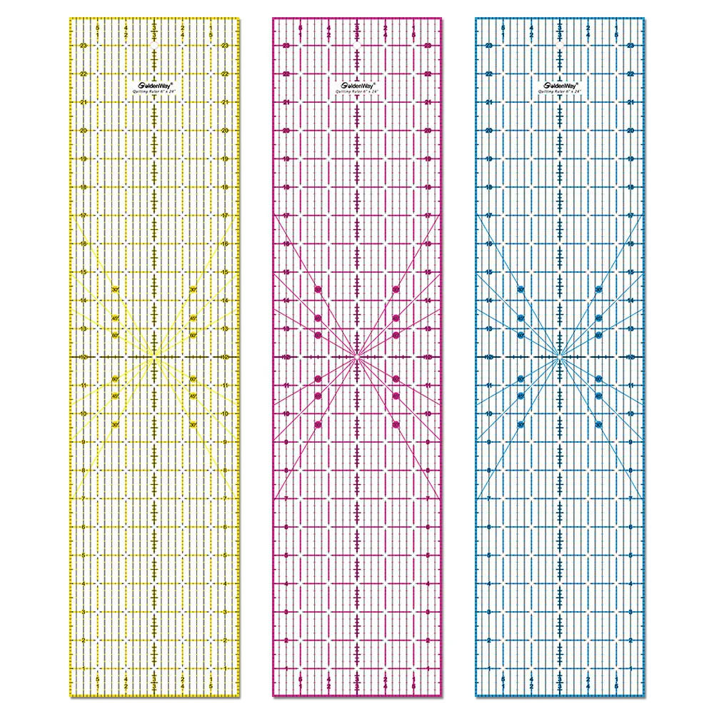 Multiple Sizes Customized Logo Non Slip Acrylic Quilting Sewing Ruler