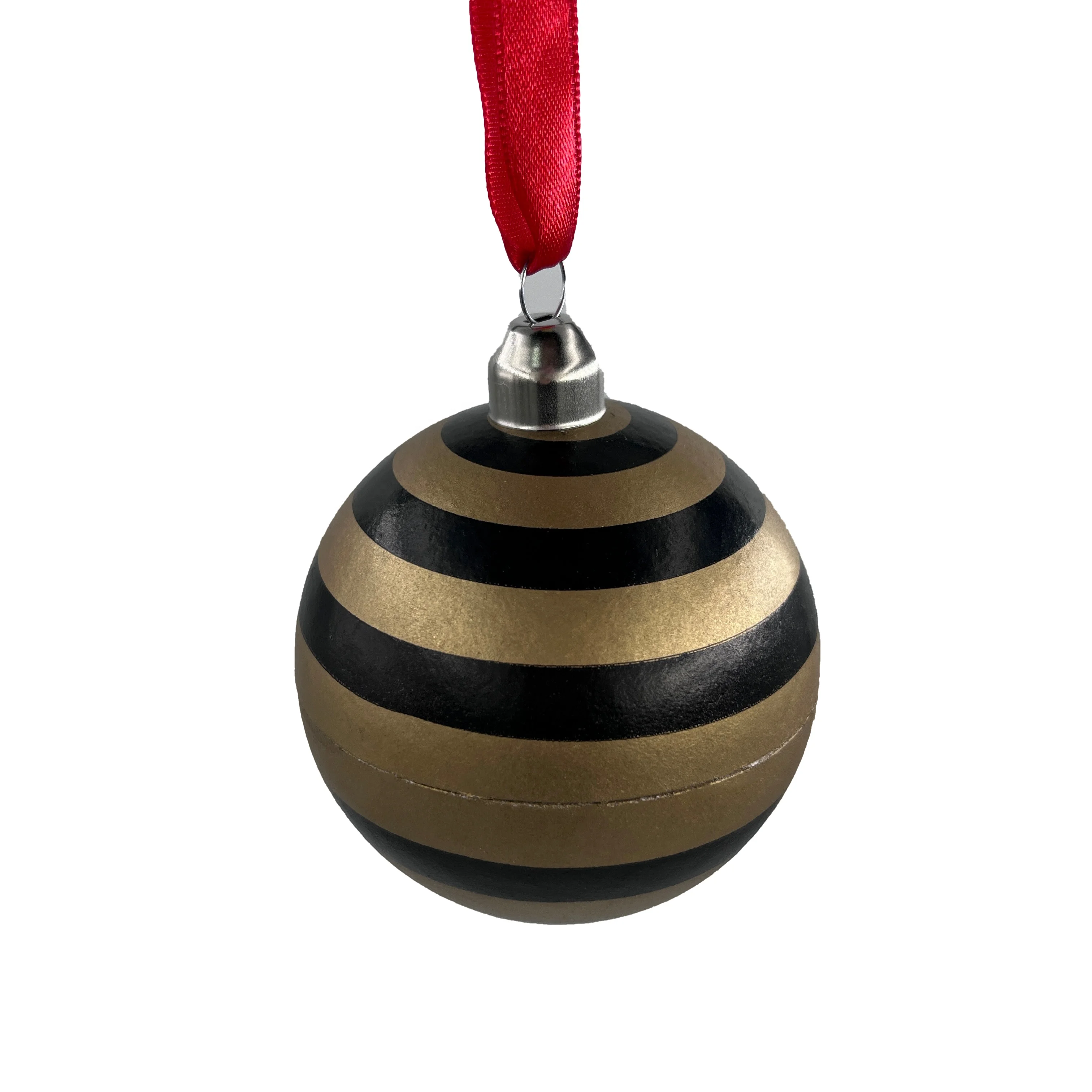 Eco Friendly Christmas Decorated Ball Tree Ornaments 2022 Best Seller Biodegradable paper Decoration 7cm Gold Openable Case Ball
