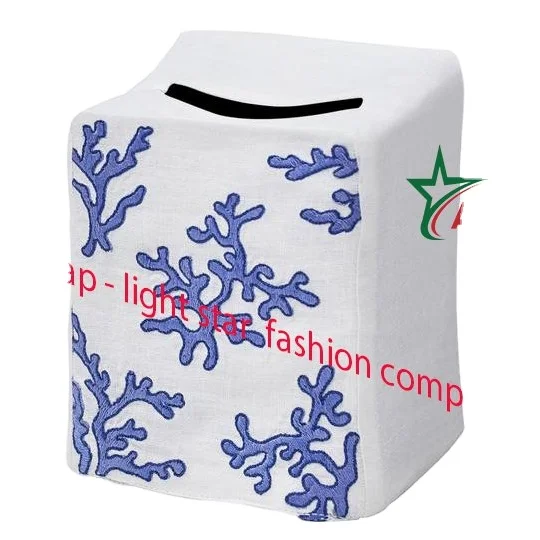 Vietnam High Quality Embroidered Tissue Box Cover Luxury Kitchen Wood Bamboo Plastic Square Storage Organizer for Home Use