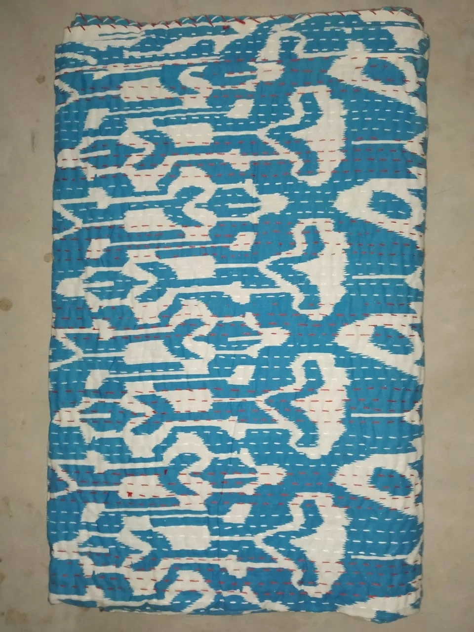 Постельное белье из 100% хлопка с принтом Kantha Indigo
