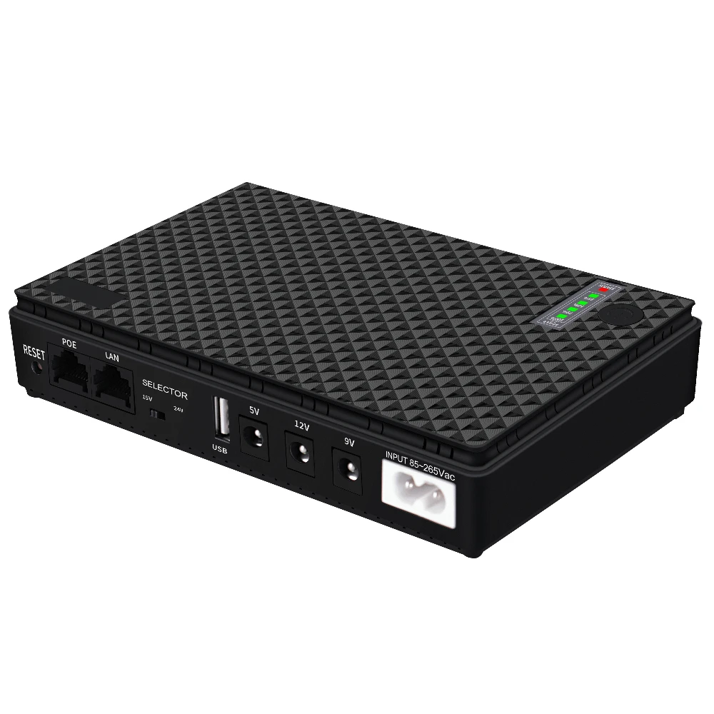 Low Price Uninterrupted Power Supplies Mini UPS with DC Battery 5V 9V 12V 15V 24V POE Webcam for Wifi Router CCTV Laptop Camera