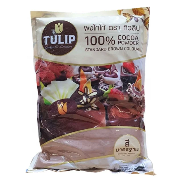 500g Tulip Brand Cocoa Powder Standard Brown Colour Made in Thailand for Bakery Drink High Quality
