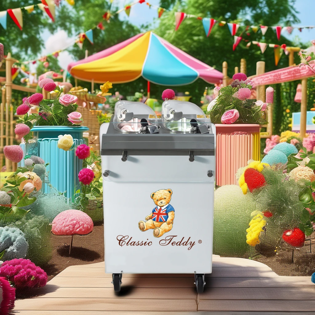 Teddy Bear 2 Flavour Gelato Machine Professional Ice Cream Maker Hard Serve Ice Cream Maker Hot Sale Commercial Batch Freezer