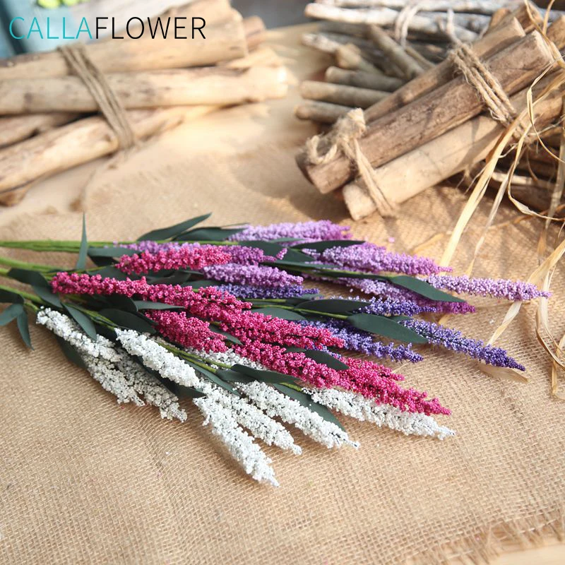 MW21802 Cheap Artificial Flower Purple PE Lavender For Decorative Flowers and Plants