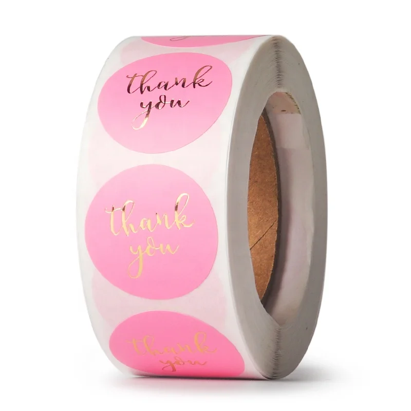 Custom Printing Vinyl Waterproof logo Sticker Paper Adhesive Label Thank You Sticker Roll Thank You Stickers for Small Business