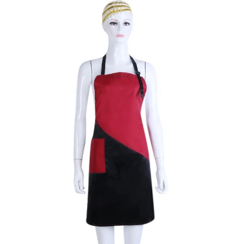  Фартук для готовки из 100% хлопка Женский нагрудник красного и черного цвета дышащей ткани лучший вариант летнего сезона одежда шеф-повара