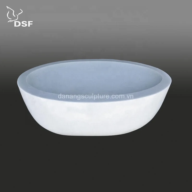 Изготовленный на заказ изогнутый Овальный натуральный камень Ванна мраморный ванна твердый отдельно стоящий для ванны