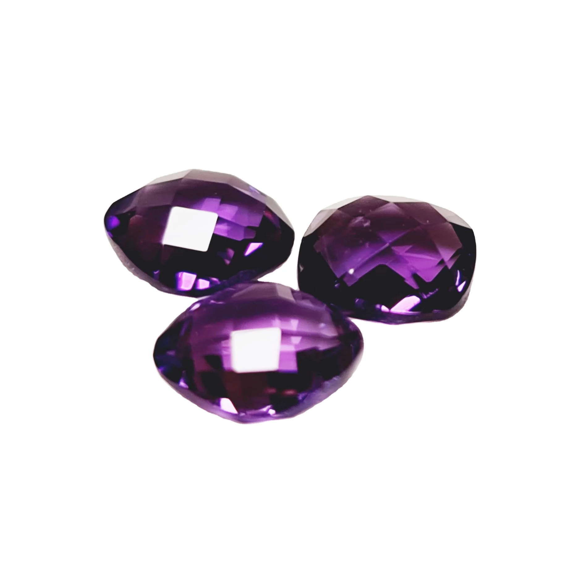 Handmade Eight MM Checker Board Cut Loose African Amethyst Stones Calibrated Cushion Cut Purple Amethyst Gemstone Bulk Product