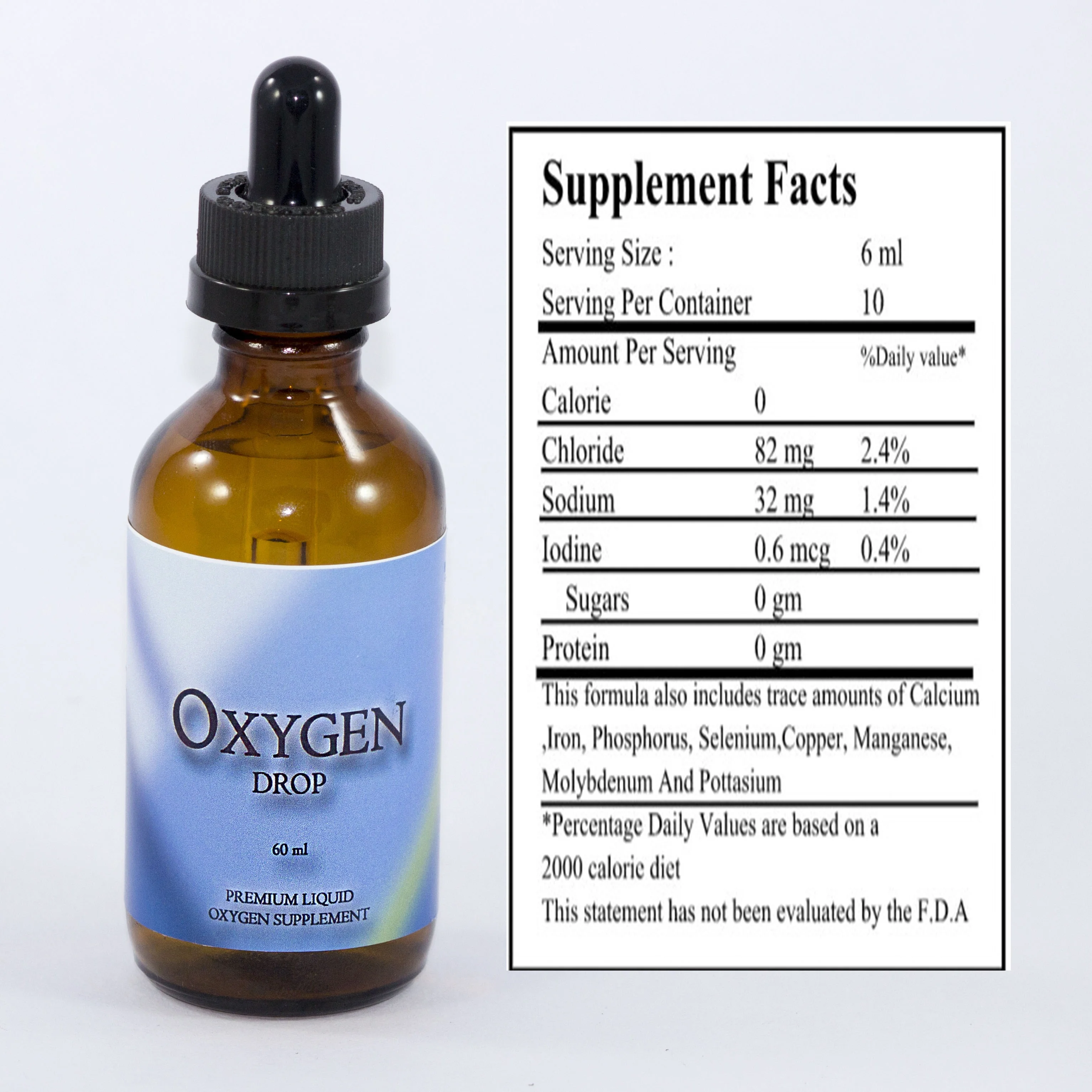 Чистые жидкие кислородные капли для здоровья