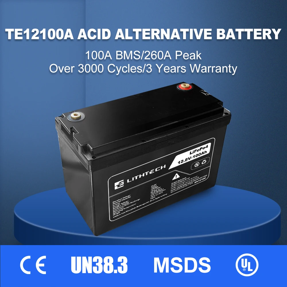 12V 24V 100Ah 200Ah 300Ah Rechargeable Lithium Ion  high/low tempture  protection Pack Deep Cycle LiFePO4 Solar lithium battery