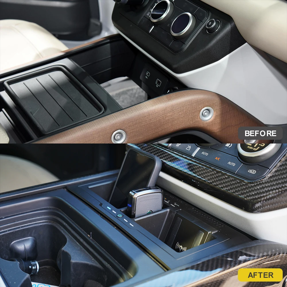Car auto parts upgrade storage box wireless charger for Land Rover 2020+ New Defender 90/110