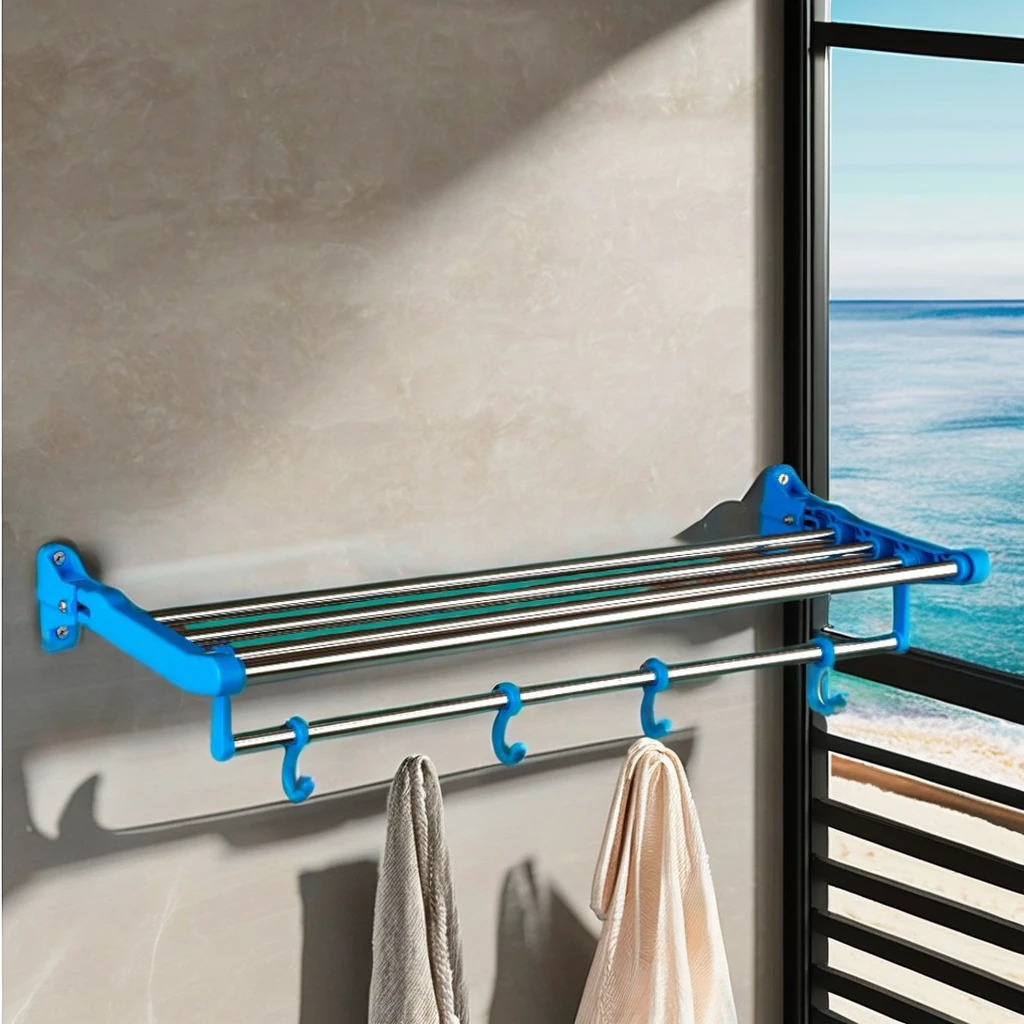 India-Made Premium Design Stainless Steel and Aluminum Bathroom Accessories Modern Home Towel Hanger With Brushed Finish