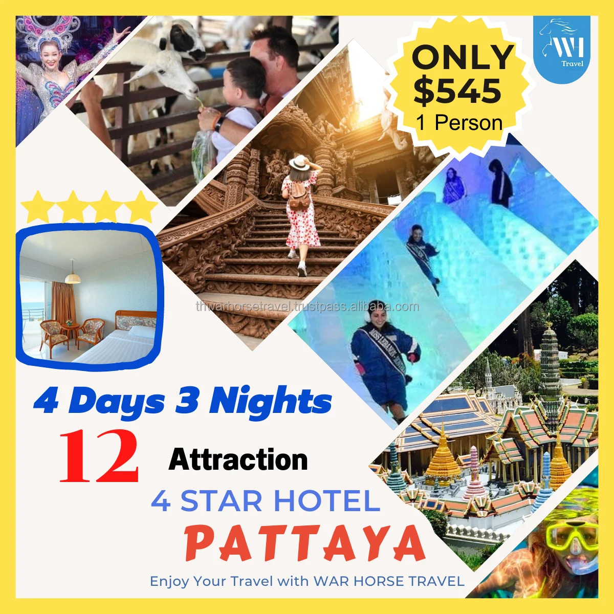 4 Days 3 nights 12 Attraction Package Tour in Pattaya Travel packages Pattaya Travel Adventure