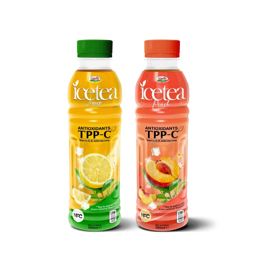 500ml Ice Tea Drink PET Bottle Fruit Tea Drinks Peach Lemon Flavor Wholesale Soft Dink NAWON - Vietnam Beverage Manufacturer